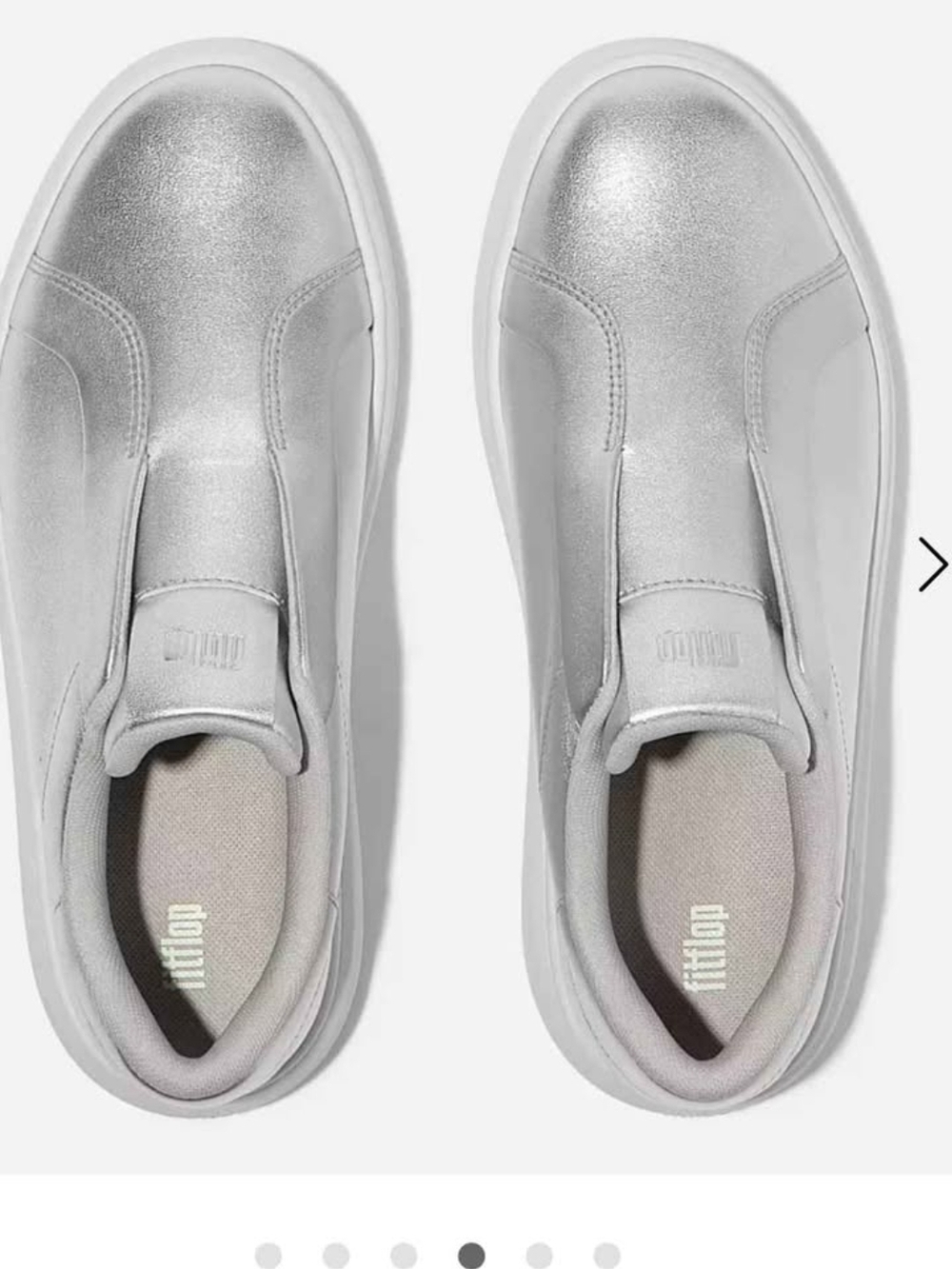 FitFlop Metallic Silver Slip-On Sneakers